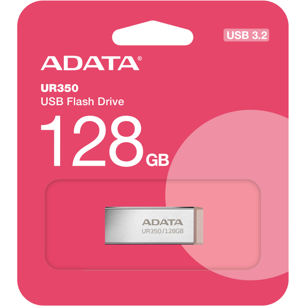 USB флеш накопичувач ADATA 128GB UR350 Silver/Beige USB 3.2 (UR350-128G-RSR/BG) - зображення 5