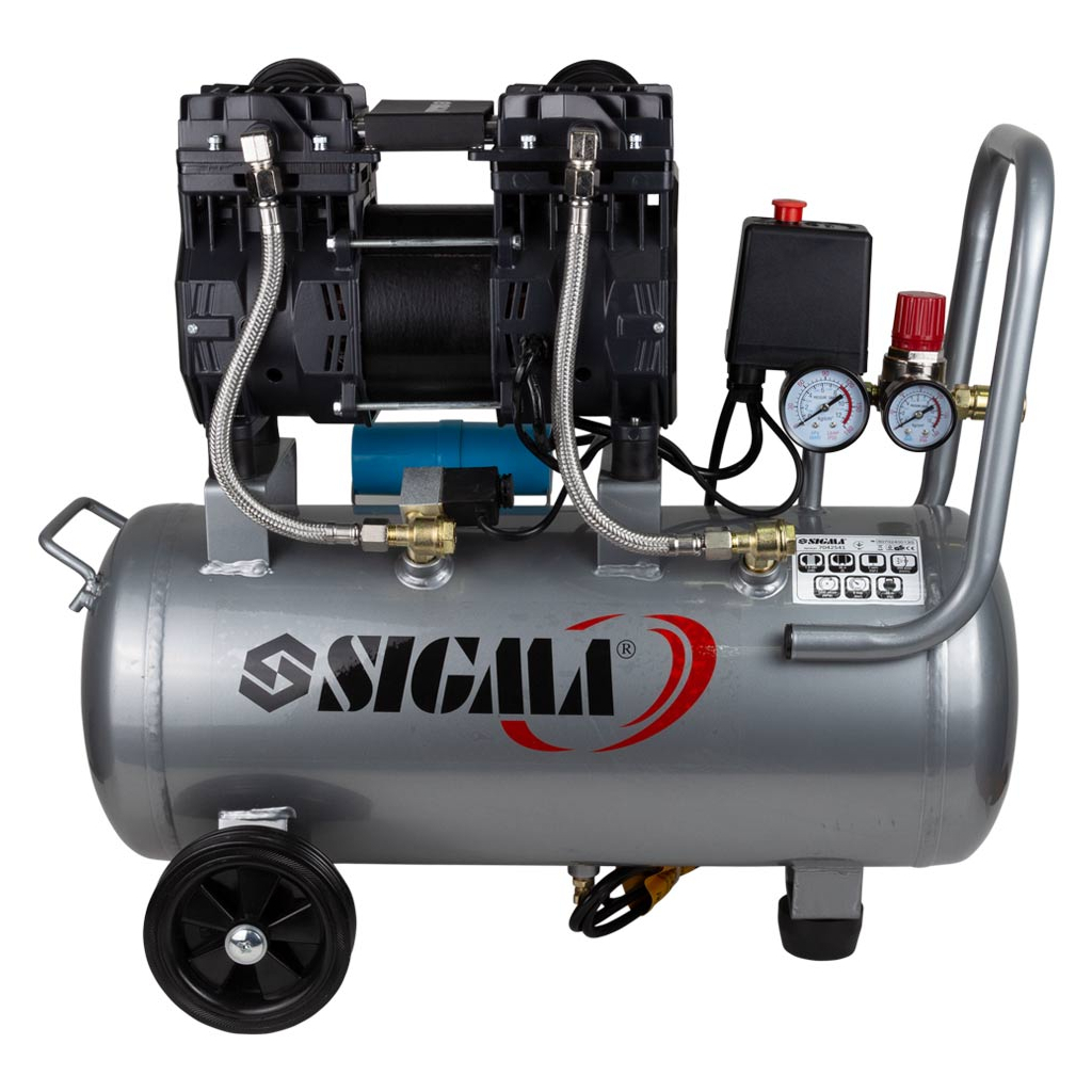 Компресор Sigma двоциліндровий безмасляний 1.5кВт 209л/хв 8бар 30л (7042541) - зображення 3