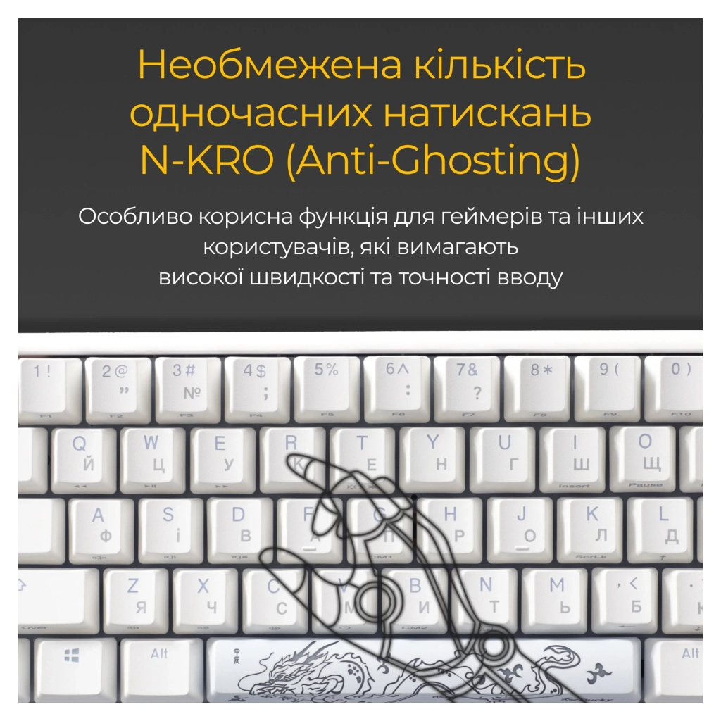 Клавіатура Ducky One 3 Mini Cherry MX Speed Silver RGB UA USB White (DKON2161ST-PUAPXPWWWSC1) - зображення 9