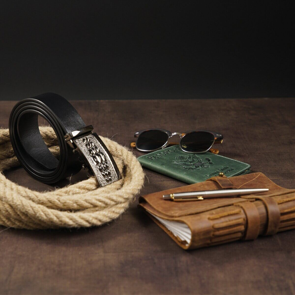 Ремінь Vintage Чоловічий з пряжкою автомат Чорний (20300) - зображення 7