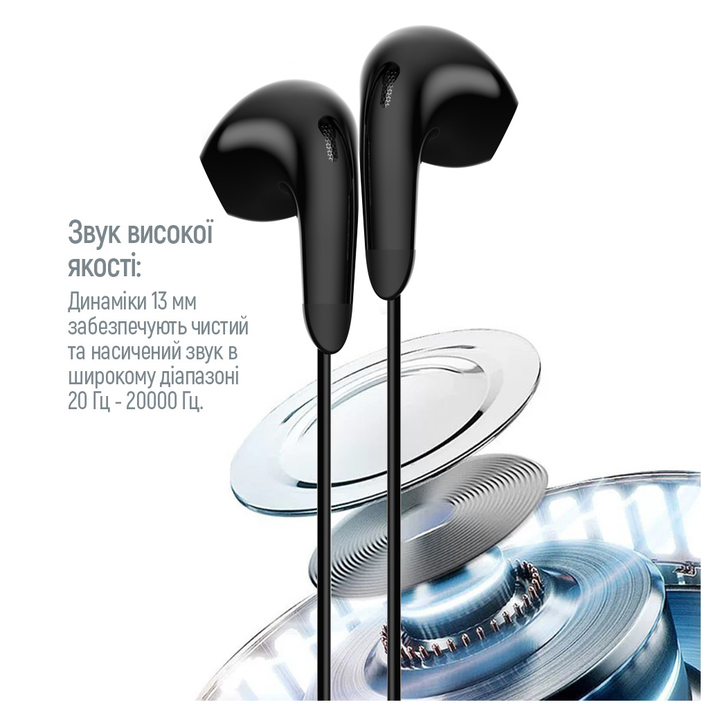 Навушники ColorWay 3.5 mm Wired Earphone Sound Wave Black (CW-WD04BK) - зображення 4