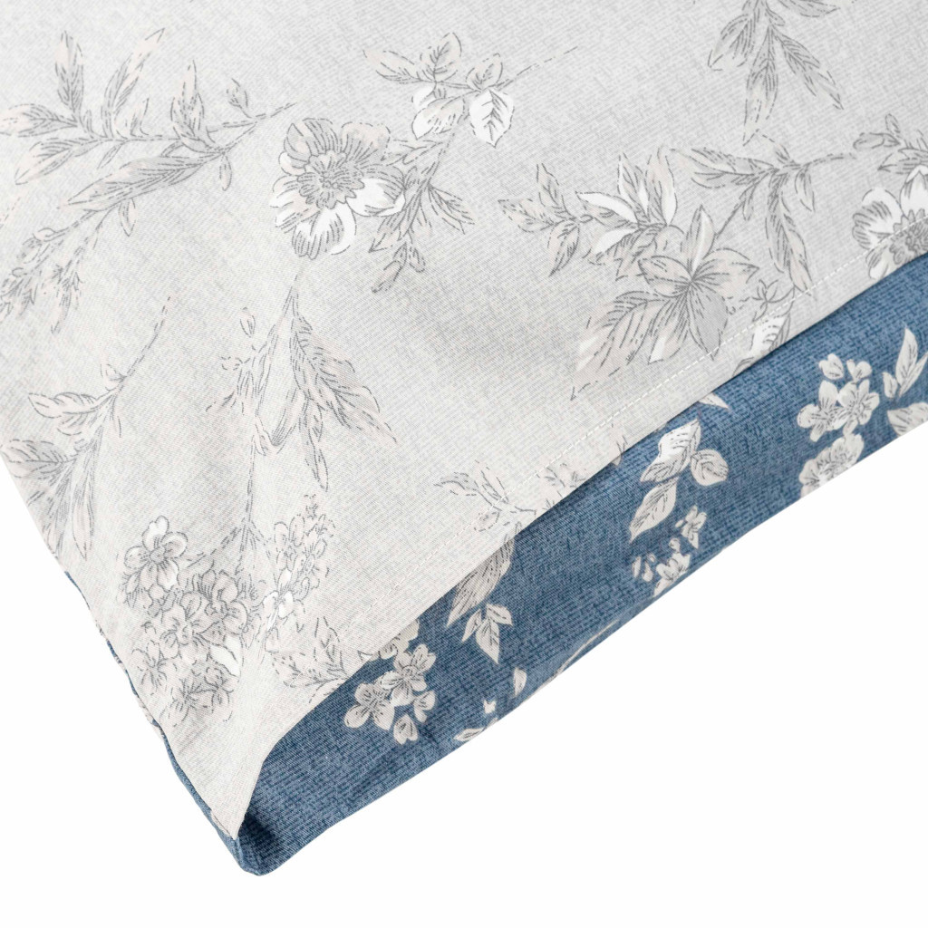 Постільна білизна Ardesto Gloria сатин квіти синій євро 200х220 (ART2022FB) - зображення 6