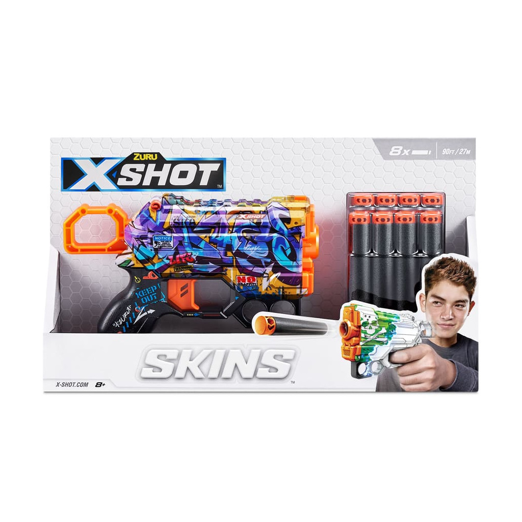 Іграшкова зброя Zuru X-Shot Швидкострільний бластер Skins Menace Spray Tag (8 патронів) (36515D) - зображення 3