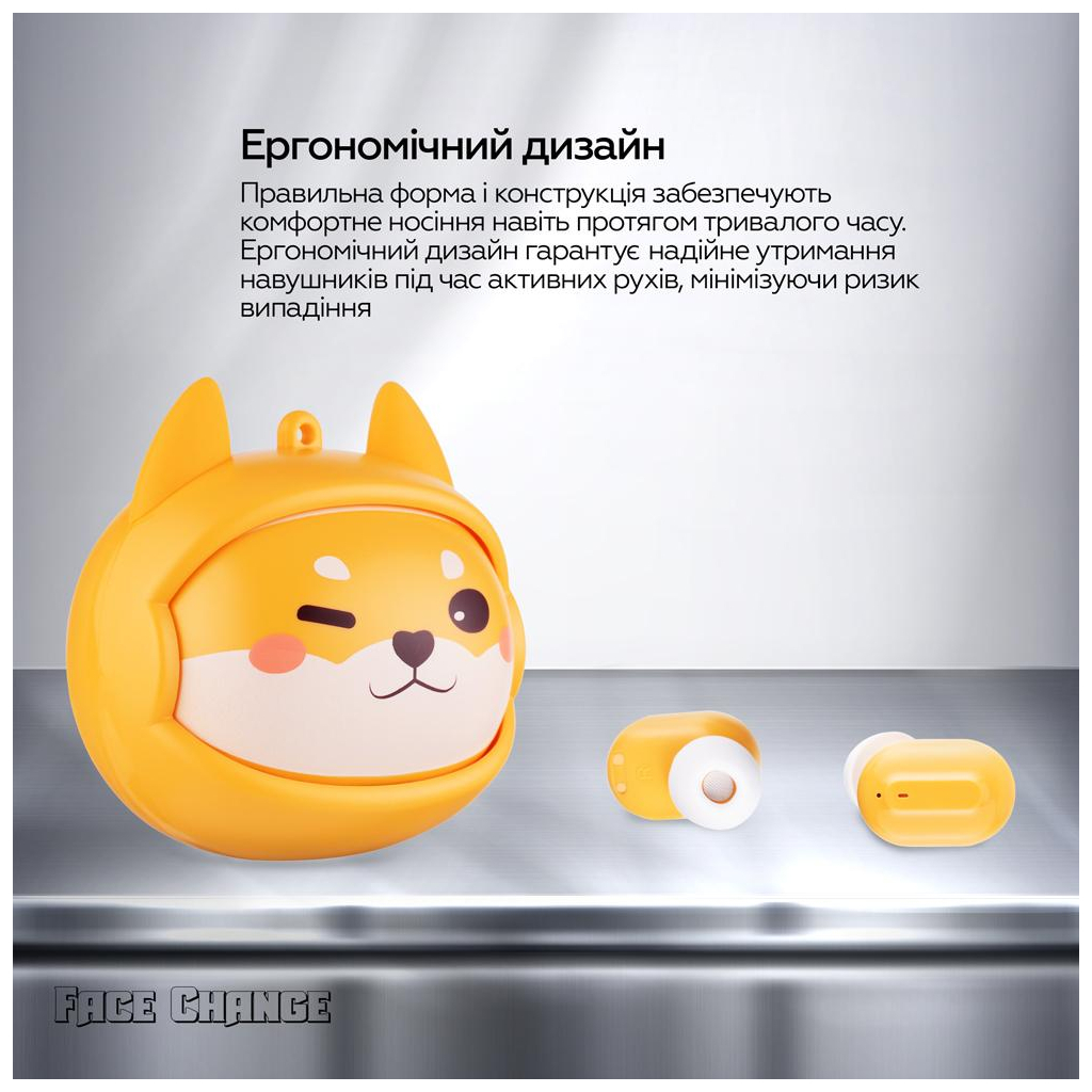 Навушники XoKo G05-face changing TWS Yellow (G05-YEL) - зображення 3
