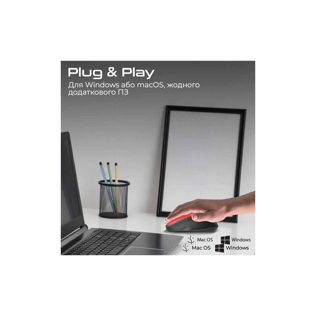 Мишка Promate UniGlide Wireless Red (uniglide.red) - зображення 8