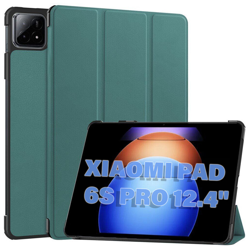 Чохол до планшета BeCover Smart Case Xiaomi Pad 6S Pro 12.4" Dark Green (711085) - зображення 2