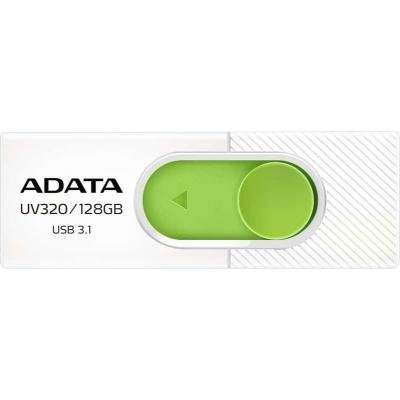 USB флеш накопичувач ADATA 128GB UV320 White/Green USB 3.1 (AUV320-128G-RWHGN) - зображення 1