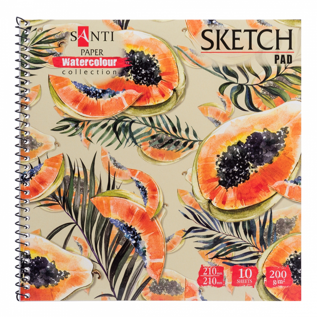 Альбом для малювання Santi для акварелі Botanic, 210х210, 10 аркушів (742834) - зображення 1