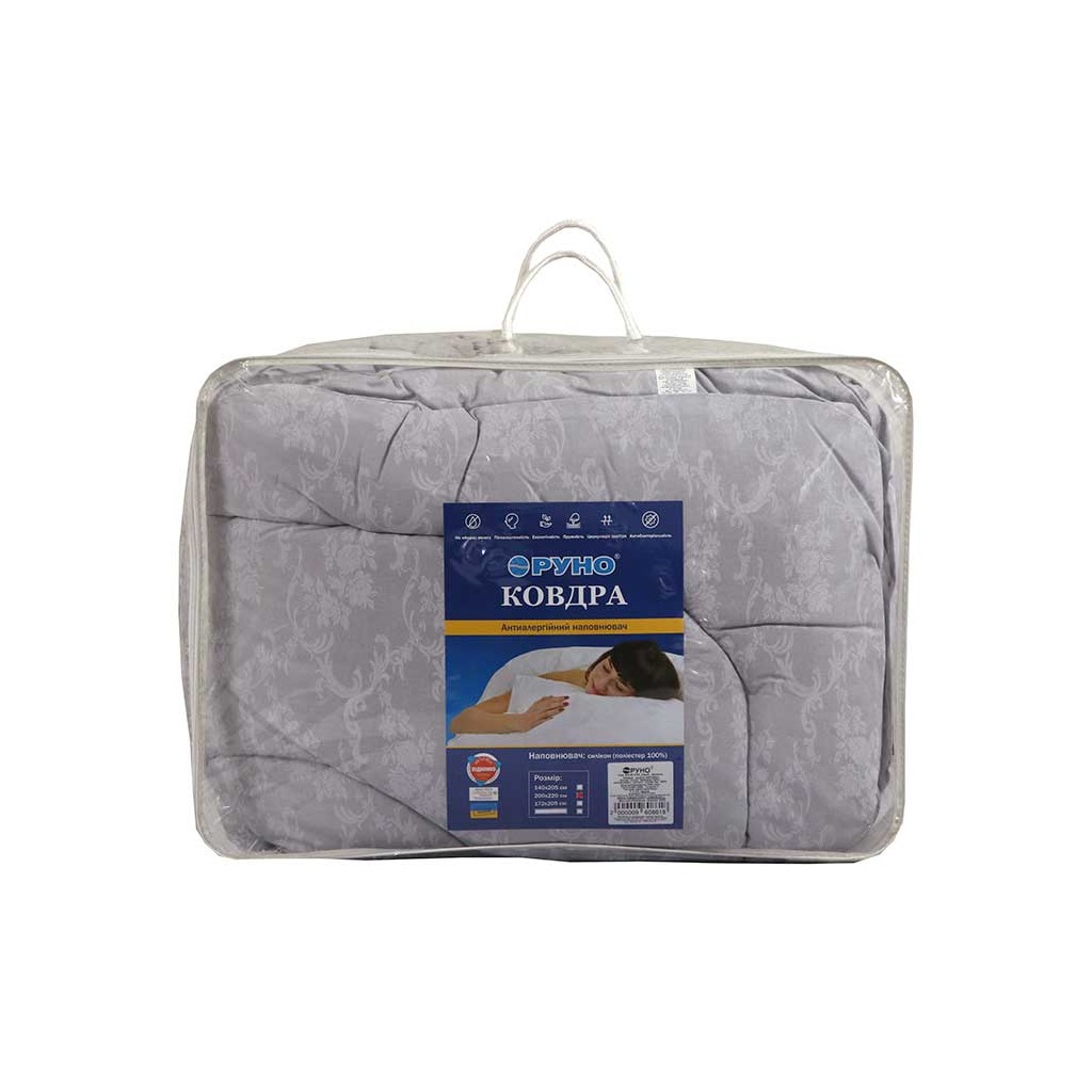 Ковдра Руно силіконова Вензель сіра 140х205 (321.02СЛУ_Сірий вензель) - зображення 6