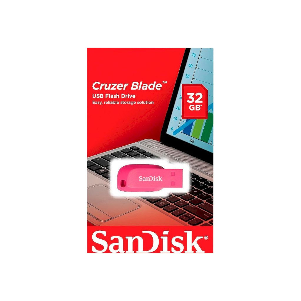 USB флеш накопичувач SanDisk 32GB Cruzer Blade Pink USB 2.0 (SDCZ50C-032G-B35PE) - зображення 3