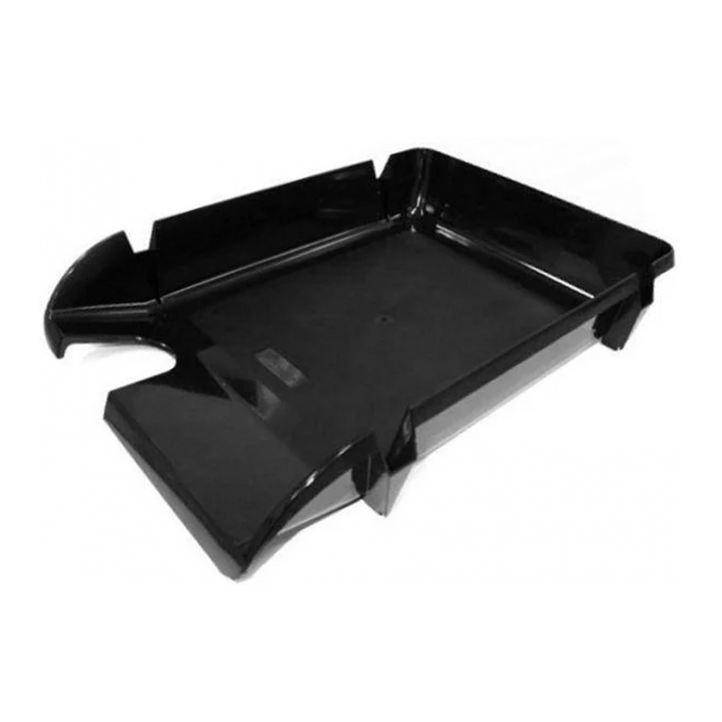 Лоток для паперів Economix горизонтальний Компакт, пластик чорний (E80603) - зображення 1