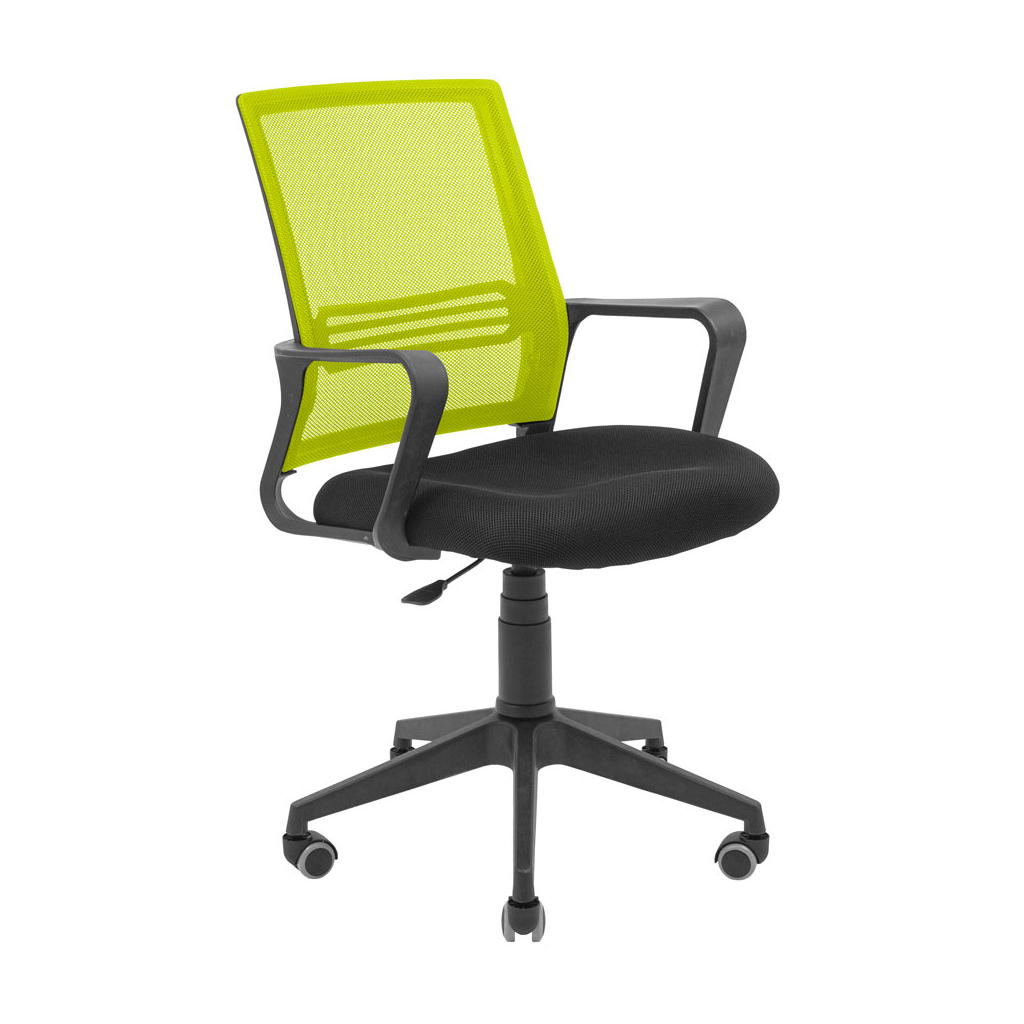 Офісне крісло Richman Джина Пластик Піастра Сітка чорна + зелена (ADD0003094) - зображення 1