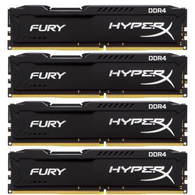 Модуль пам'яті для комп'ютера DDR4 64GB (4x16GB) 2133 MHz HyperX FURY Black Kingston Fury (ex.HyperX) (HX421C14FBK4/64) - зображення 1