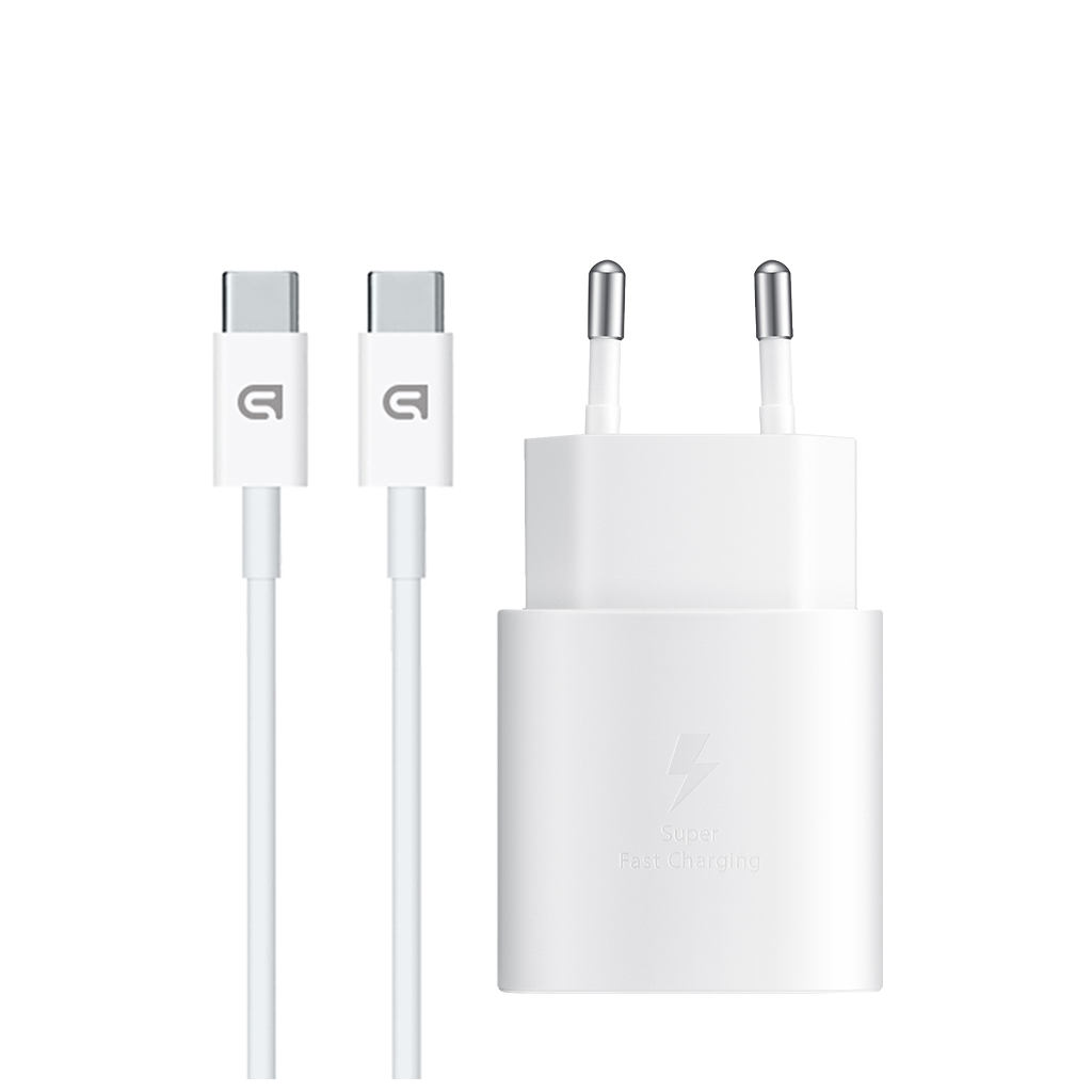 Зарядний пристрій Armorstandart AR-TA800W USB-C 25W White + cable USB-C to USB-C (ARM63804) - зображення 1