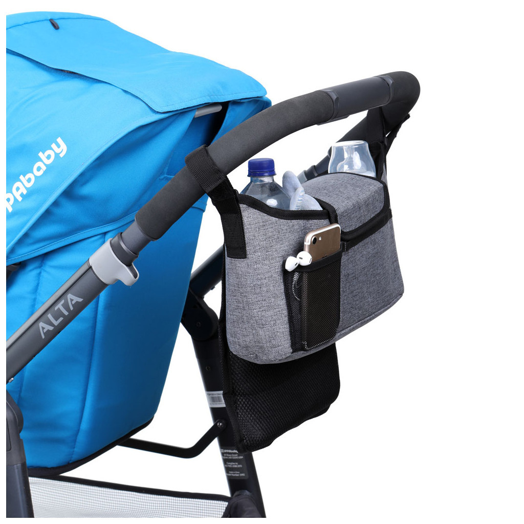 Сумка для мами DreamBaby GREY DENIM Органайзер, підстаканник, гачки (G2285) - зображення 2