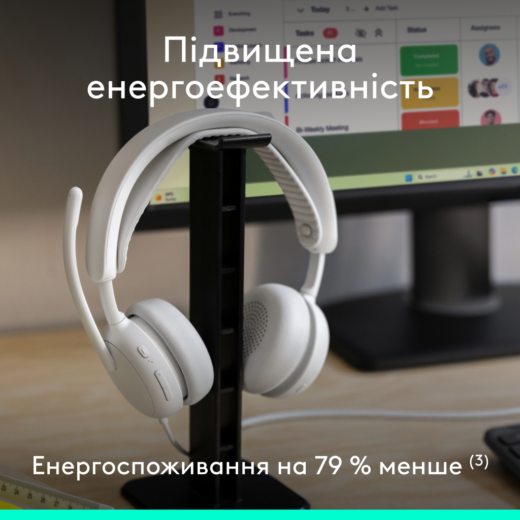 Навушники Logitech Zone Wired 2 USB White (981-001621) - зображення 8