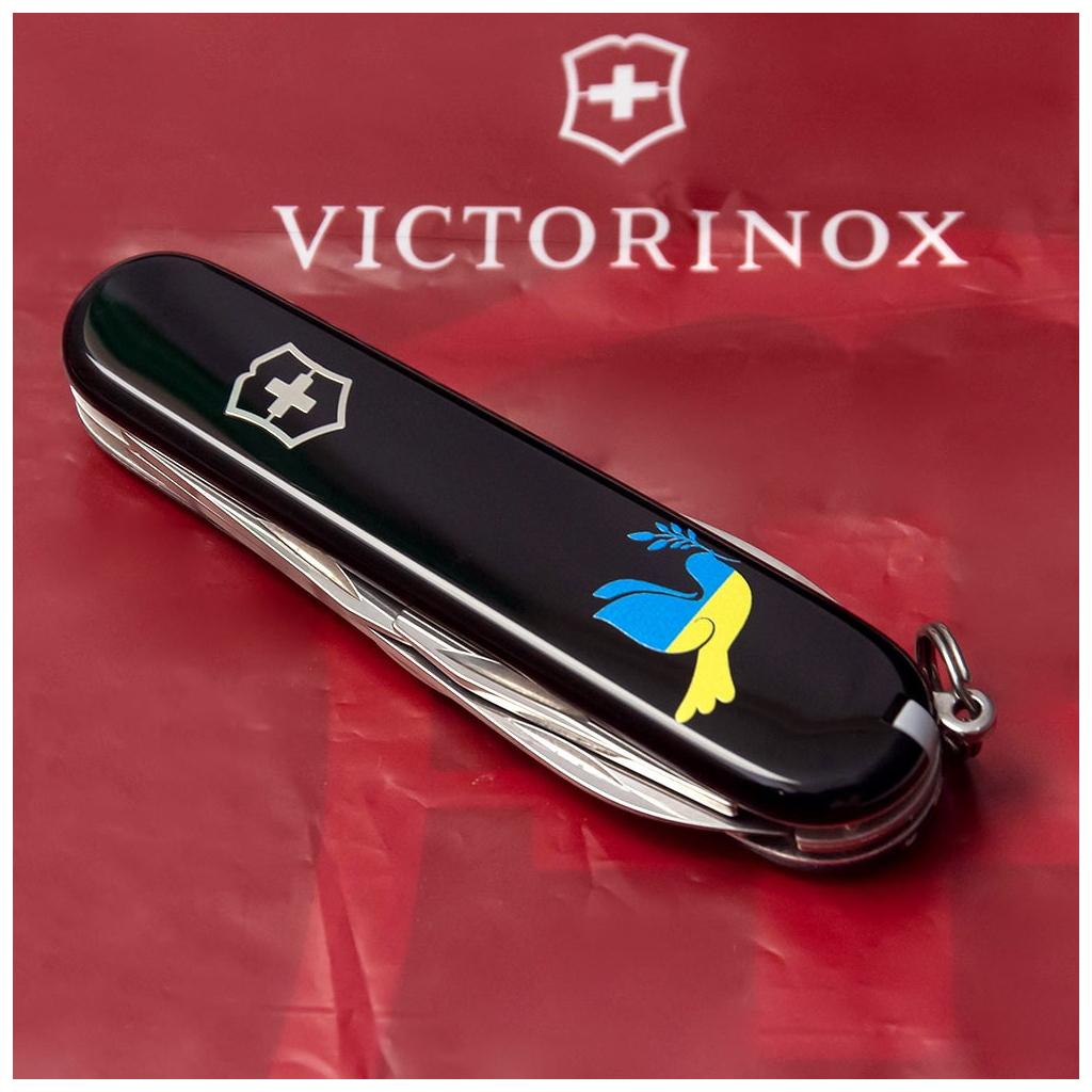 Ніж Victorinox Spartan Ukraine Black "Голуб Миру Жовто-Блакитний" (1.3603.3_T1036u) - зображення 2