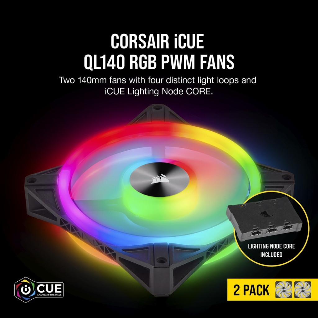 Кулер до корпусу Corsair QL Series, QL140 RGB, 140mm RGB LED Fan (CO-9050100-WW) - зображення 7