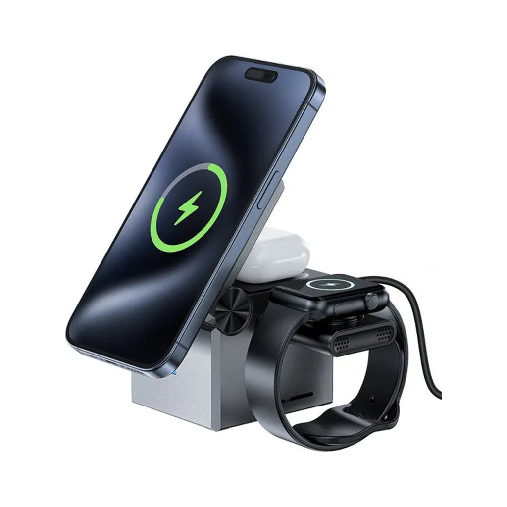 Зарядний пристрій Acefast Wireless QI 3in1 15W E18 Rubik''s (6974316282884) - зображення 4