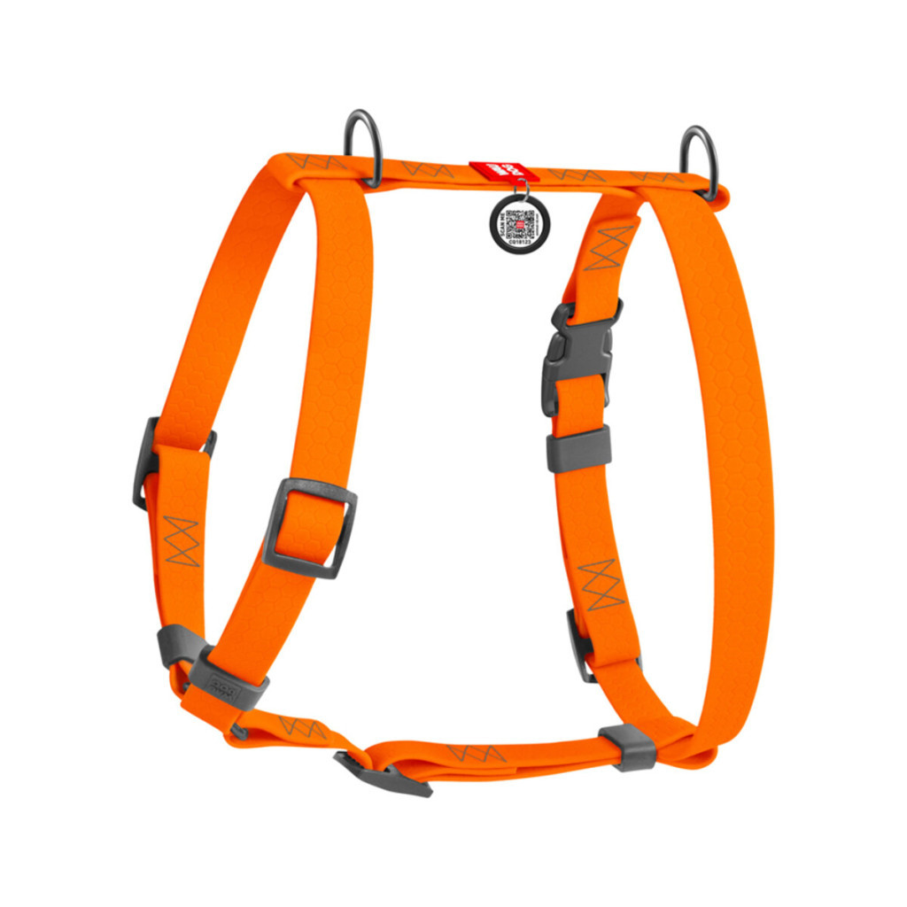 Шлея для собак WAUDOG Waterproof анатомічна Н-подібна S помаранчева (32944) - зображення 1