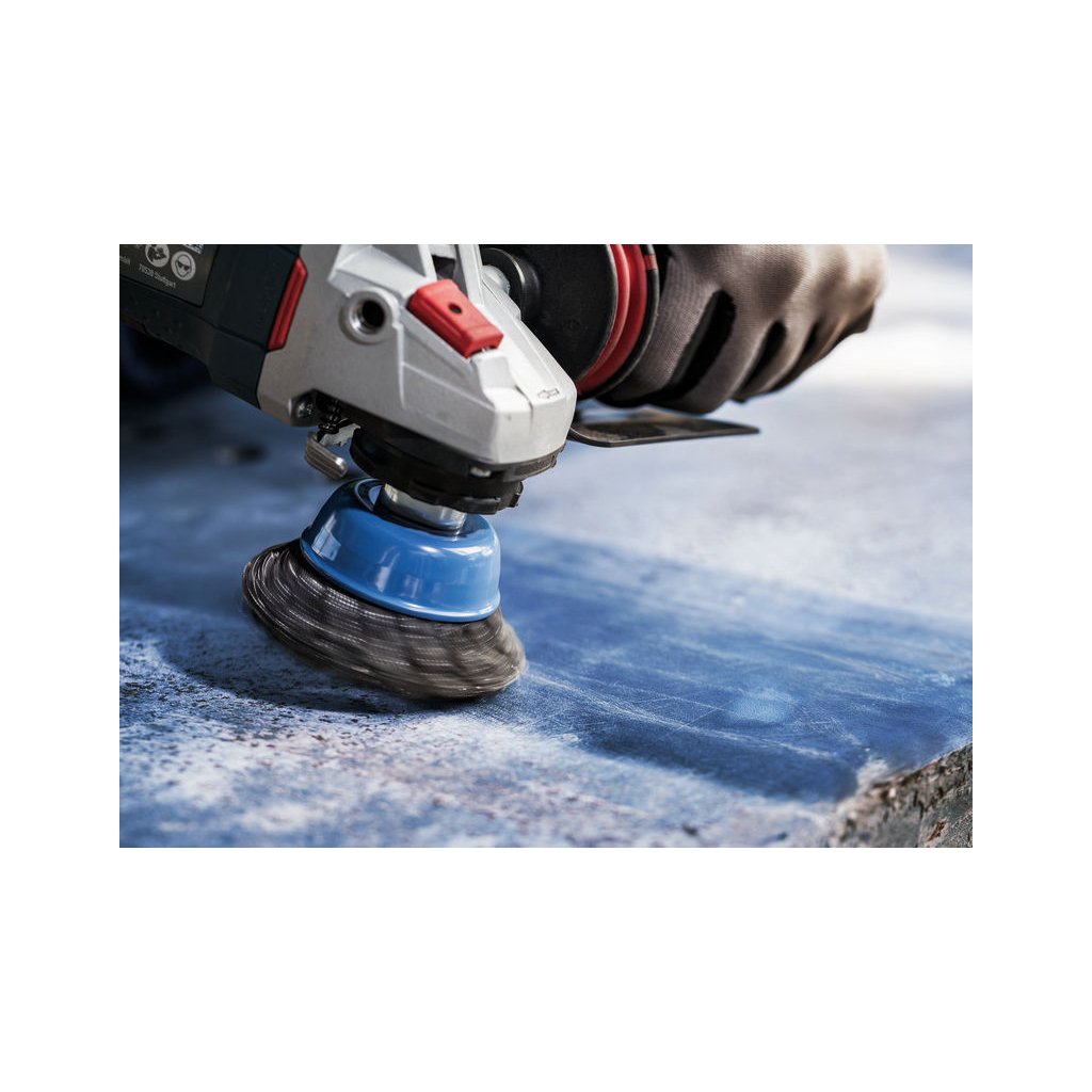 Щітка для електроінструменту Bosch Professional чашкова, сталь, 75мм, 0.5мм, M14 (1.608.622.029) - зображення 5