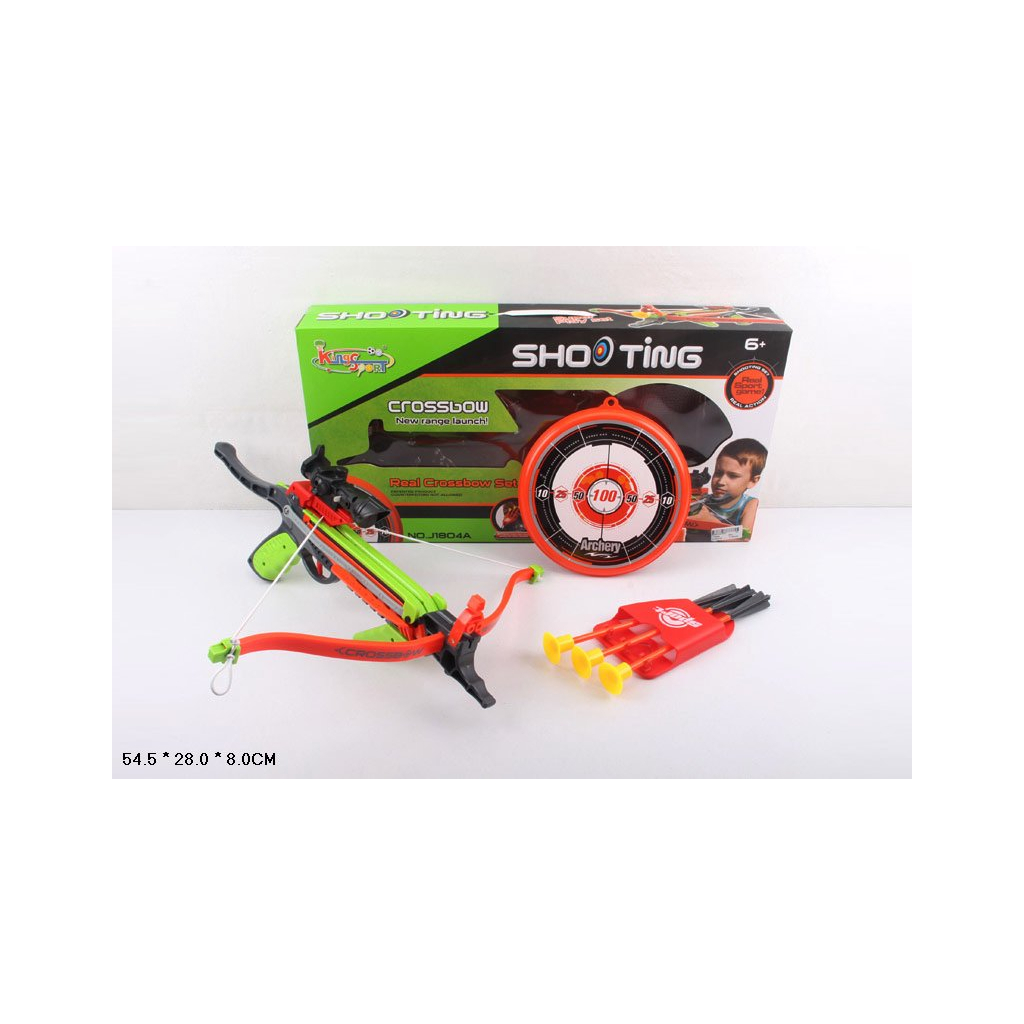 Іграшкова зброя KingSport Арбалет дитячий, стріли-присоски 3 штуки, мішень (J1804A) - зображення 1