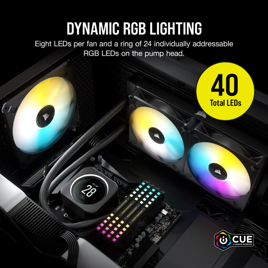 Система рідинного охолодження Corsair iCUE H100i Elite LCD Display Liquid CPU (CW-9060061-WW) - зображення 11