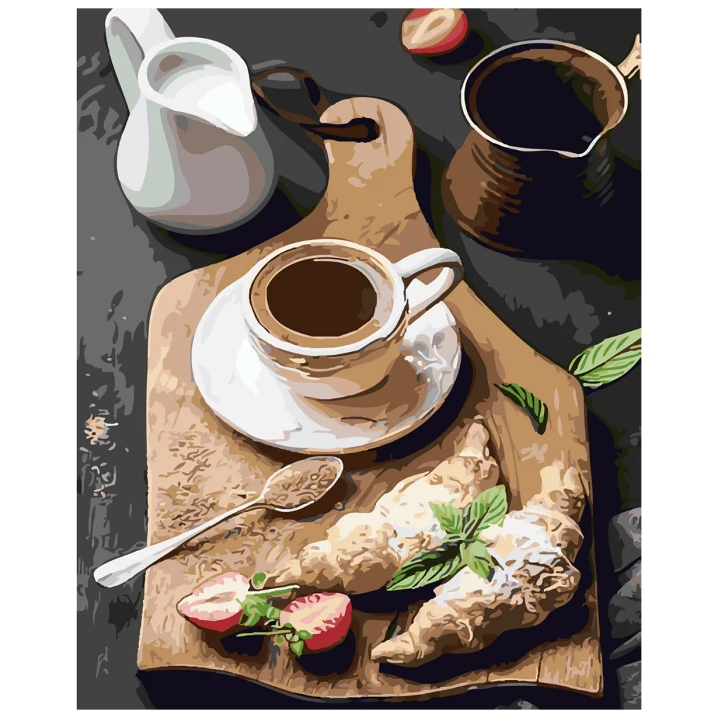 Картина по номерам Strateg Запашна ранкова кава 40х50 см (SY6255) - зображення 1