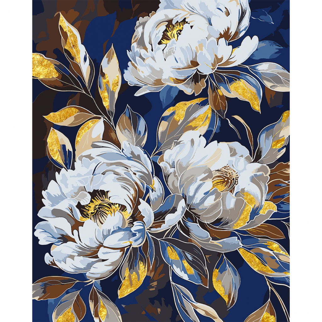 Картина по номерам Santi Півонії у сяйві золота, 40*50см, паталь (955283) - зображення 1