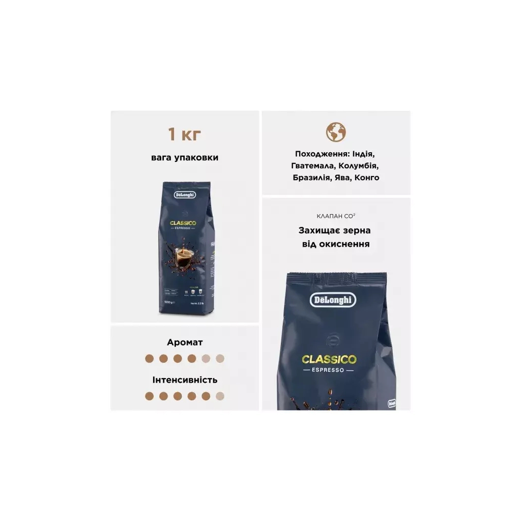 Кава DeLonghi DLSC616 CLASSICO 1 кг - зображення 2