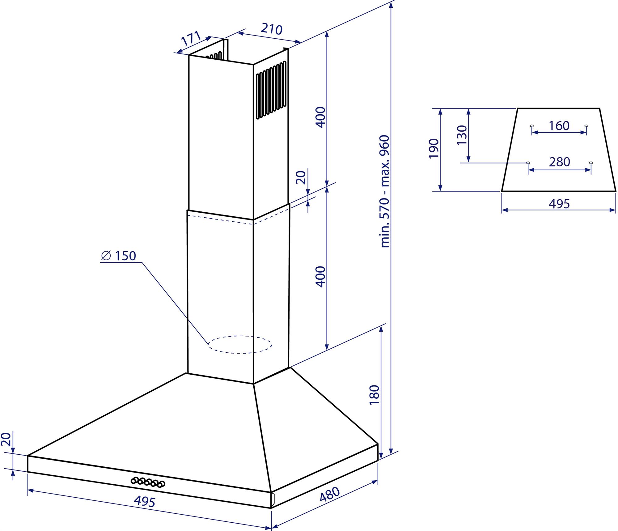Витяжка Minola HK 5214 I 700 LED - зображення 5