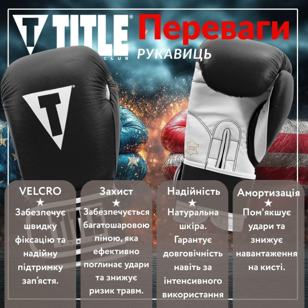 Боксерські рукавички Title Boxing Pro Style Leather Gloves3.0 Black/White 12 oz (TVVTG3 12 BK/WH) - зображення 3