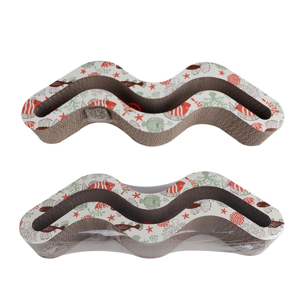 Дряпка (кігтеточка) для котів Eastland Хвиля з котячою м'ятою 49.5х15х7 см (6970115703179) - зображення 1