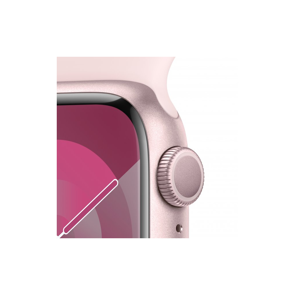 Смарт-годинник Apple Watch Series 9 GPS 41mm Pink Aluminium Case with Light Pink Sport Band - M/L (MR943QP/A) - зображення 3
