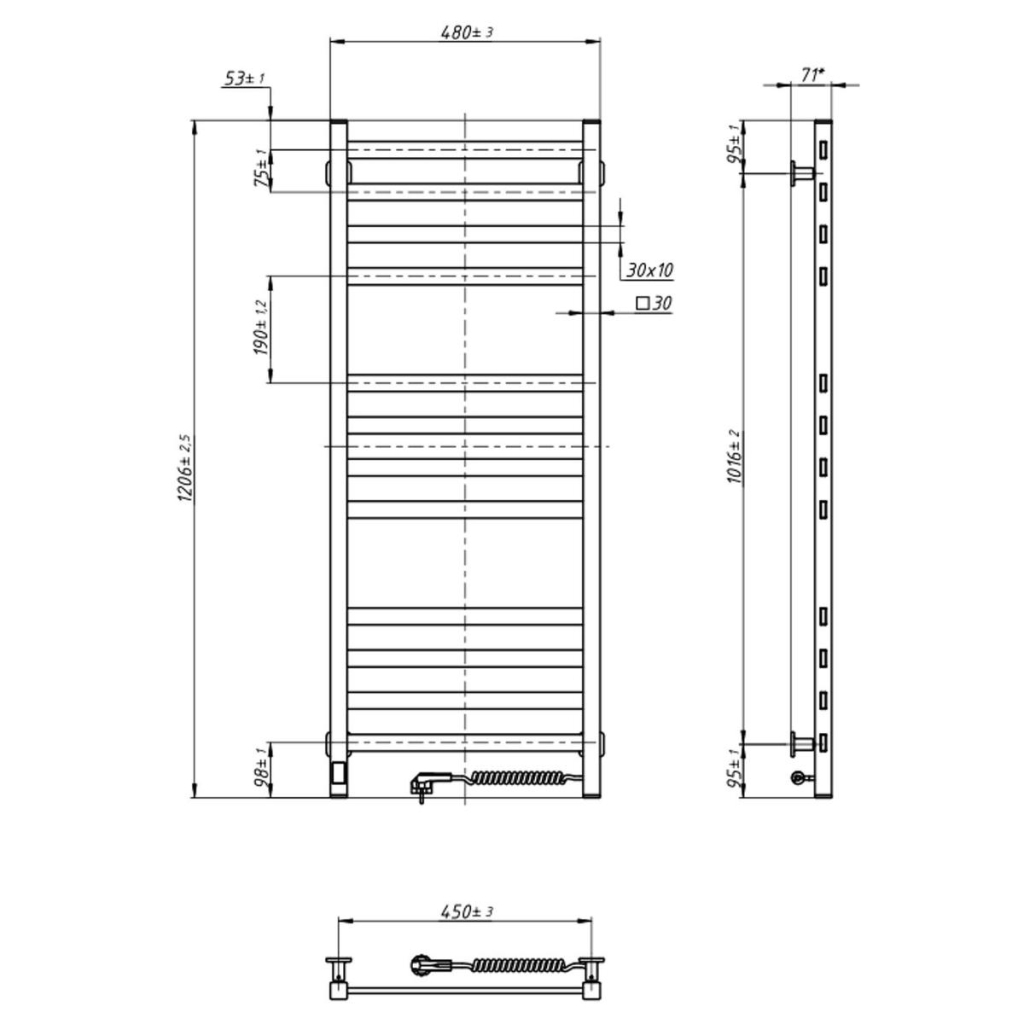 Сушарка для рушників Navin Авангард 480x1200 (12-228055-4812) - зображення 7