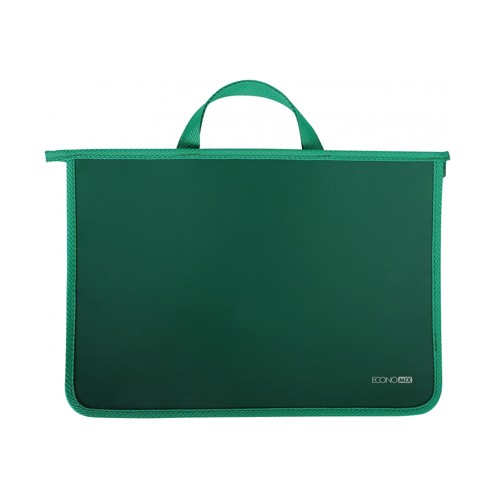 Папка - портфель Economix А4 пластиковий на блискавці, 2 відділення, зелений (E31630-04) - изображение 1