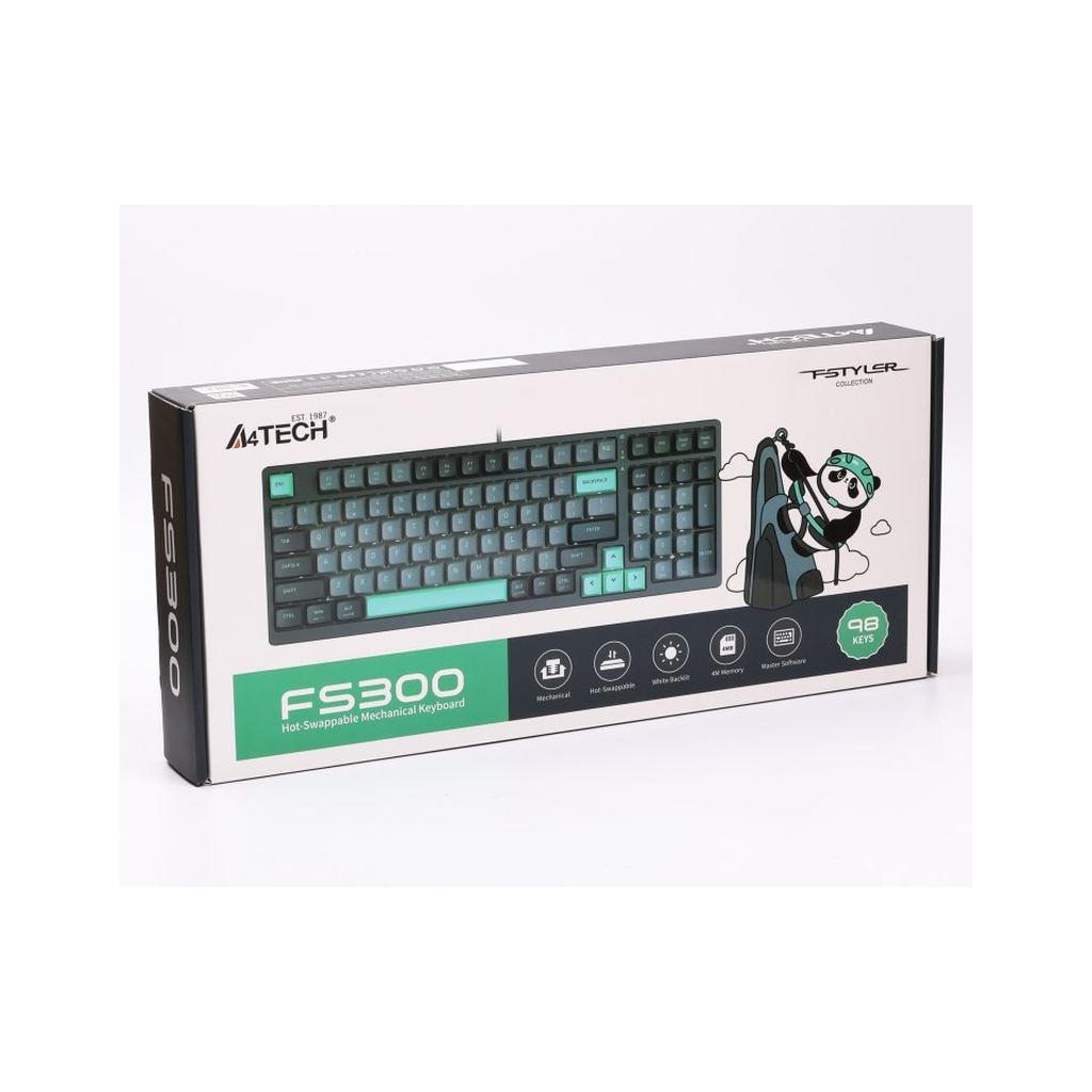 Клавіатура A4Tech FS300 FS Switches USB Panda Rock Climbin (4711422003086) - зображення 12