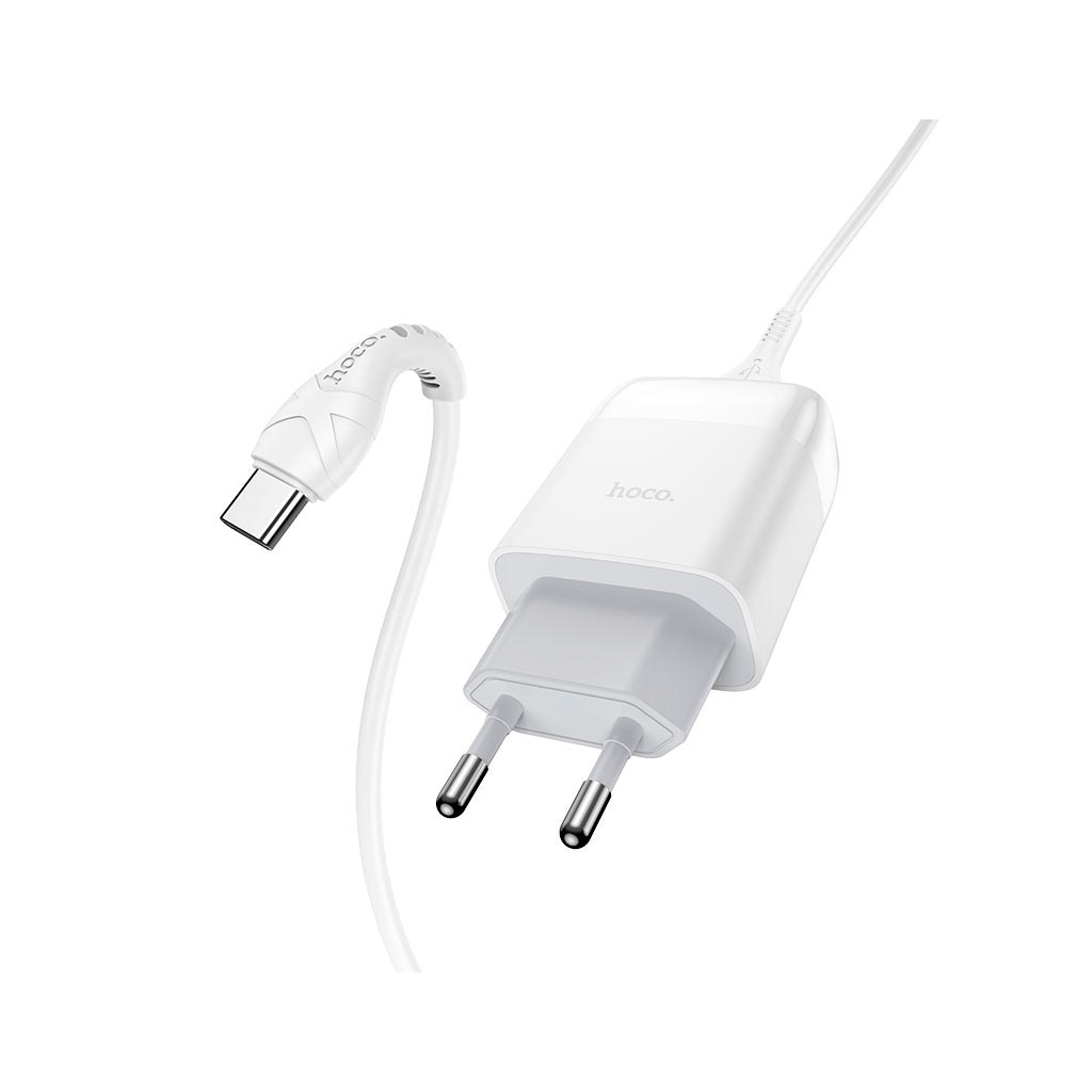 Зарядний пристрій HOCO C72Q Glorious USB QC3.0 + cable USB to USB-C 18W White (6931474732552) - зображення 3