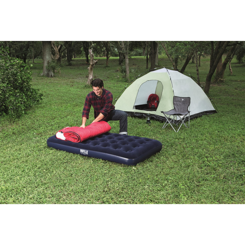 Матрац надувний BestWay Pavillo велюр Синій 99 x 188 x 22 см (67001) - зображення 8