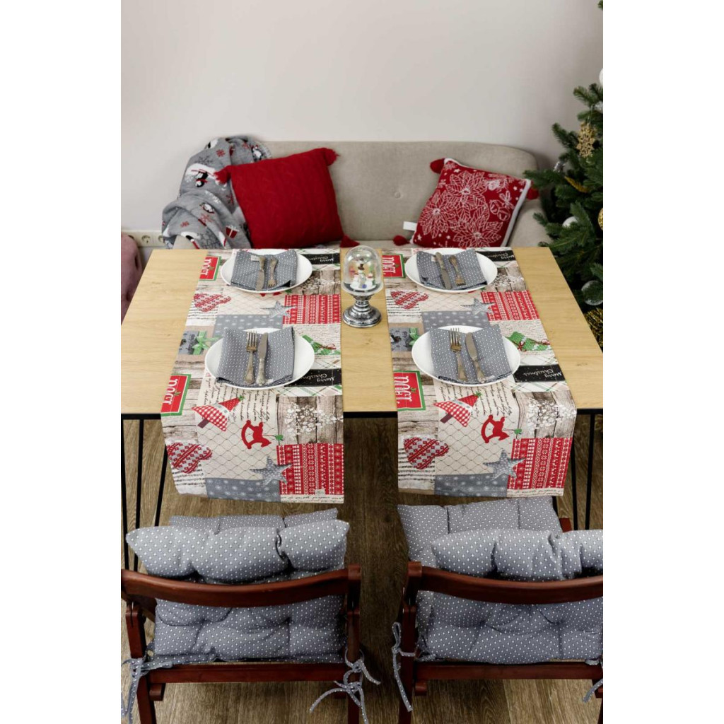 Серветка на стіл Прованс Merry Christmas сіра 35x45 см (4823093448780) - зображення 7