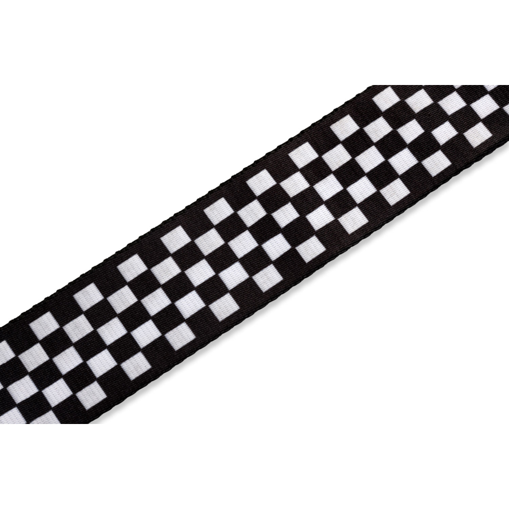 Ремінь для гітари Levy's Print Series Guitar Strap Black And White Checkers (MP-28) - зображення 4