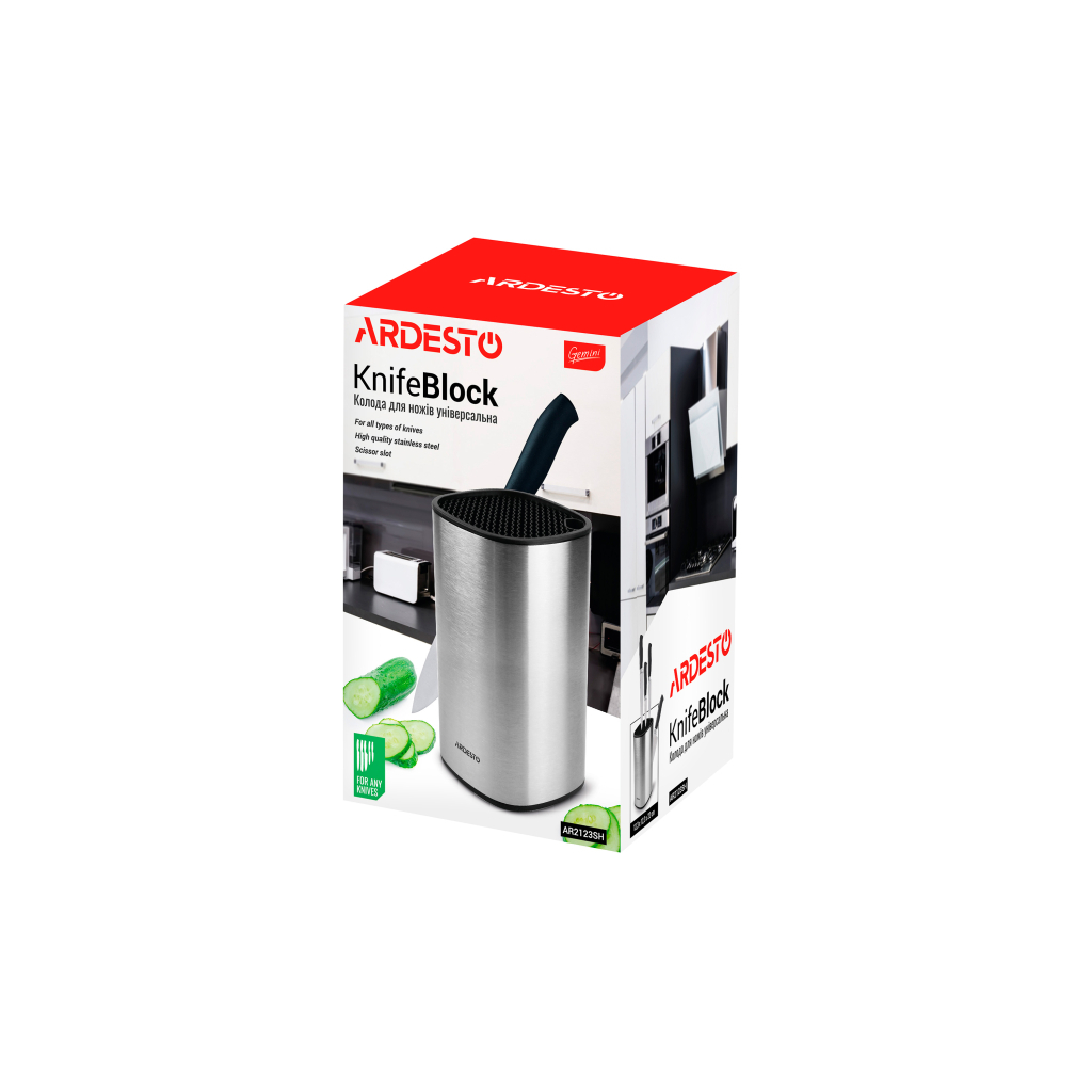 Підставка для ножів Ardesto Gemini 22 см Steel (AR2123SH) - зображення 2