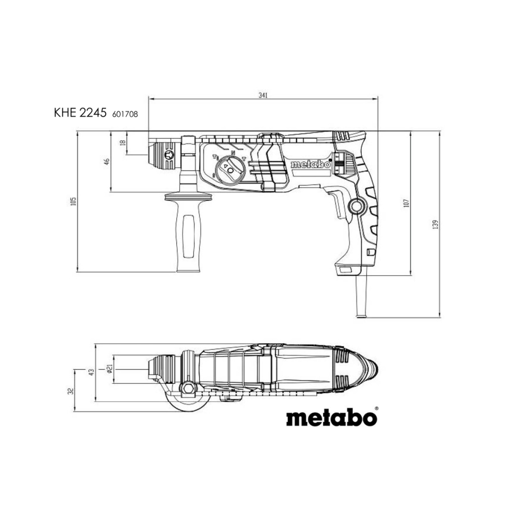 Перфоратор Metabo KHE 2245 SDS-plus, 750Вт, 2.2Дж, 2.7кг (601708500) - изображение 8