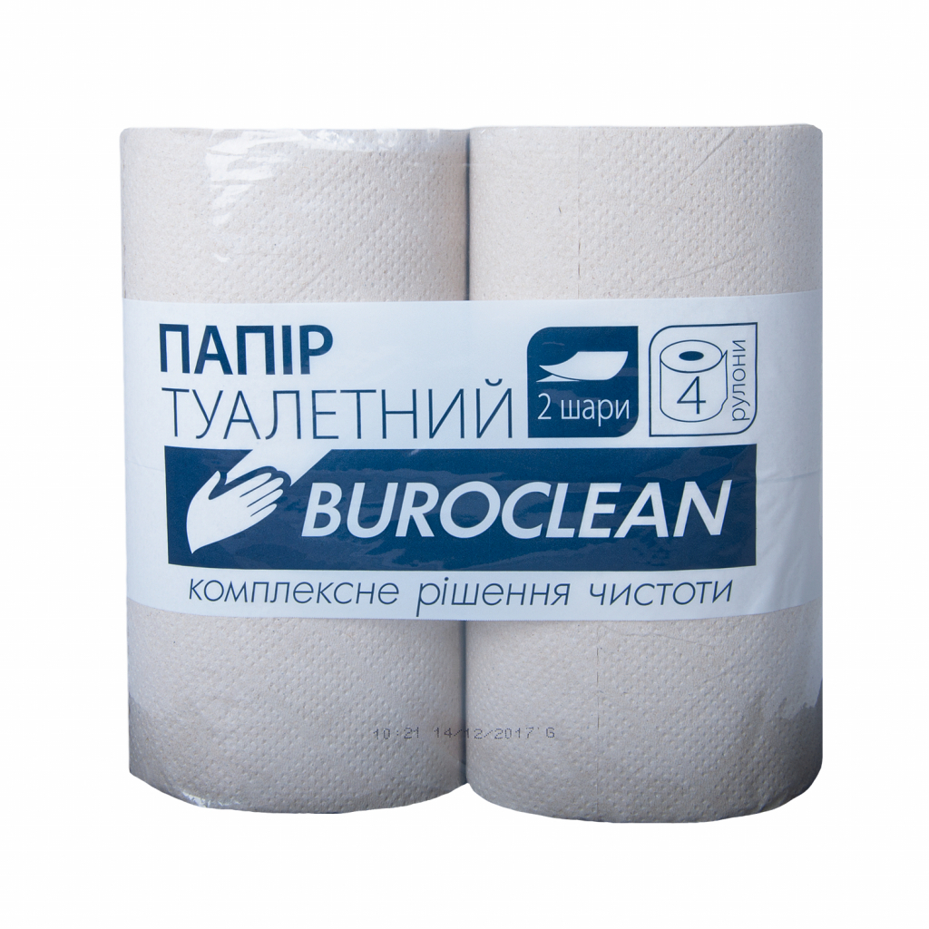 Туалетний папір Buroclean сірий 4 рулони (4823078928672) - зображення 1