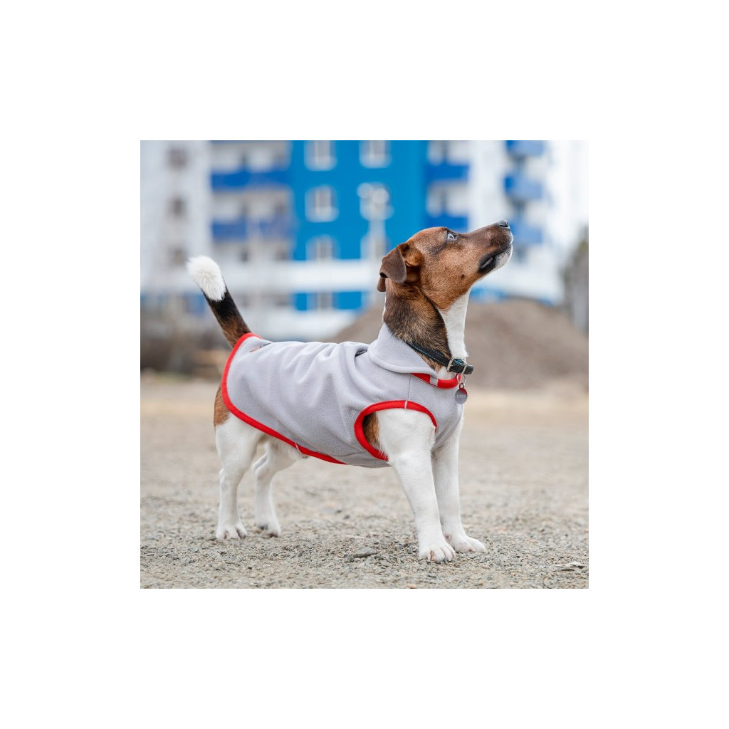 Жилет для тварин Pet Fashion FLEECY" М сіро-червоний (4823082419647) - зображення 4