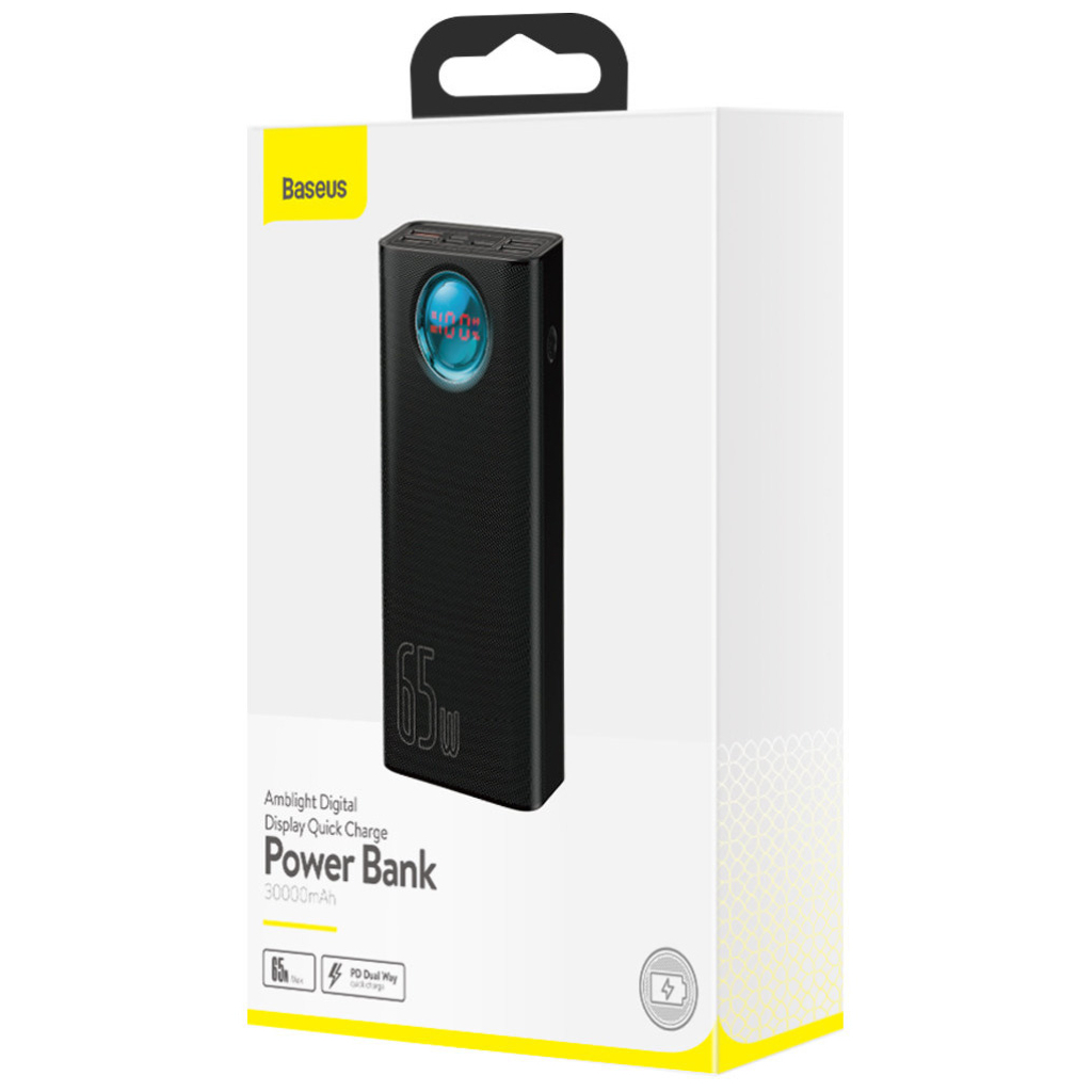 Батарея універсальна Baseus Amblight 30000mAh PD3.0/65W, QC3.0, Type-C, 4*USB (PPLG000101) - зображення 8