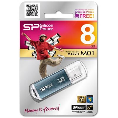 USB флеш накопичувач Silicon Power 8GB MARVEL M01 USB 3.0 (SP008GBUF3M01V1B) - зображення 3