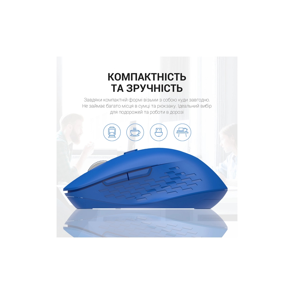 Мишка OfficePro M230C Silent Click Wireless/Bluetooth Blue - изображение 10