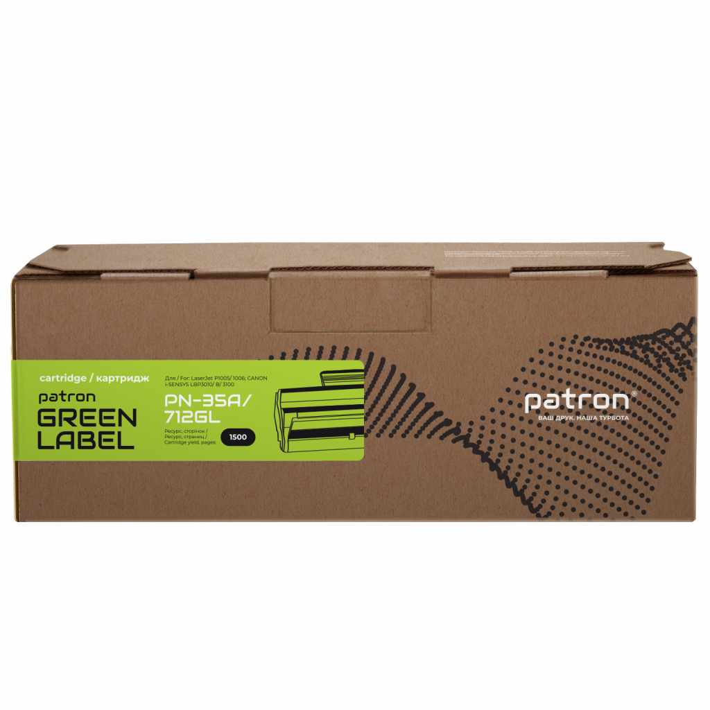 Картридж Patron HP LJ CB435A/CANON 712 GREEN Label (PN-35A/712GL) - зображення 2