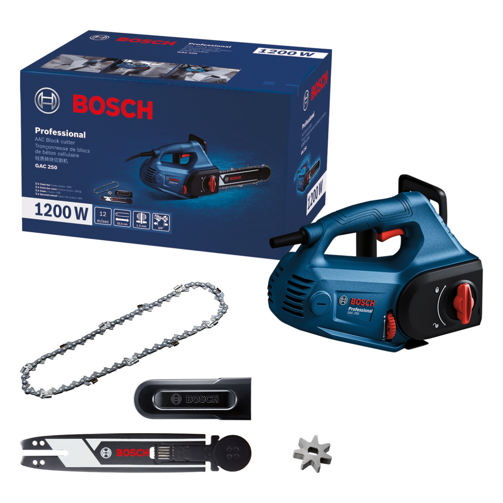 Ланцюгова пила Bosch Professional для газобетонных блоків GAC 250, 1200 Вт, 330 мм, 3/8 (0.601.2B6.020) - изображение 2